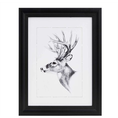 WOLTU 1 pièce Cadre de Photo en Bois Artos Style Façade en Verre, 10x15cm, Noir