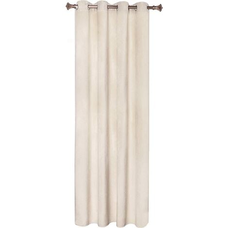 WOLTU 1PC Rideau Occultant avec œillets Rideaux en Velours de 300 g/m² Tombé Lourd de Fenêtre Thermique, 140x225 cm Beige
