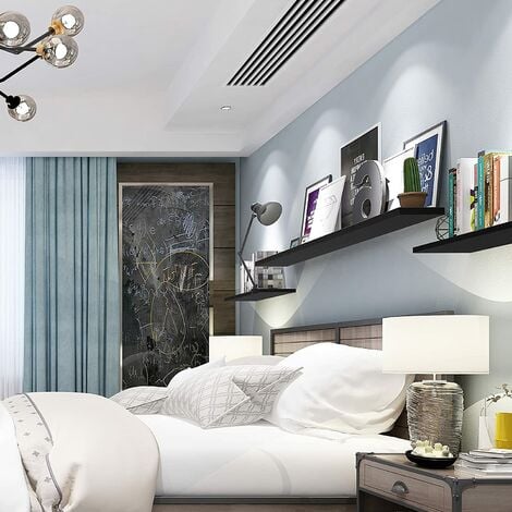 Lot De 6 étagères Murales Carrées Flottantes En Bois - Étagères Géométriques Pour Décoration Murale - Pour Chambre à Coucher, Salon, Salle De Bain, Cuisine, Bureau - Bleu Marine