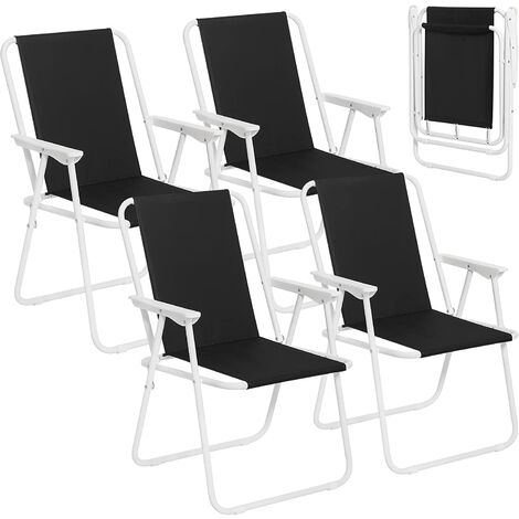 Woltu – Lot de 4 chaises de camping pliantes – Tissu Oxford 600D – Structure en fer 18mm – Charge 100kg – Légères et faciles à transporter