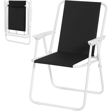 Woltu – Chaise de camping pliante légère 2.1 kg – Tissu Oxford 600D – Accoudoirs – Taille dépliée 58x53x76 cm – Pour pêche et extérieur