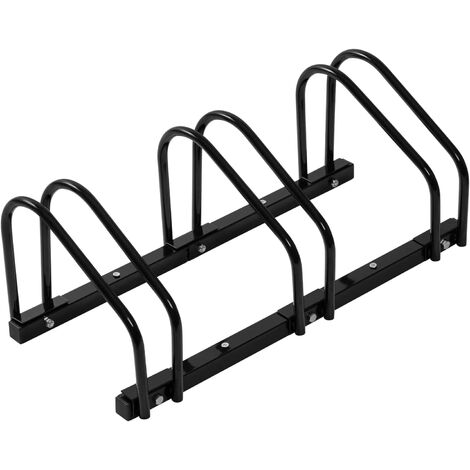 Woltu – Râtelier vélo pour 3 vélos – Support mural ou au sol en fer galvanisé – Résistant aux intempéries – Convient à pneus 35-55mm