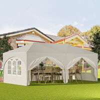 Woltu – Tonnelle de jardin pliante 3x6m – Imperméable 210D – Anti-UV 50+ – Hauteur réglable 250-258cm – 6 parois latérales amovibles