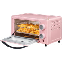 Mini Four Électrique 10L 1000W – Cuisson, Grill, Pizza – Thermostat 90-230°C, Minuterie 60 Min, Noir