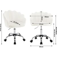 WOLTU Chaise Bureau En Chenille, Tabouret Coiffeuse Pivotante Avec Dossier, Réglable En Hauteur