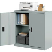 Woltu – Caisson de rangement verrouillable en métal – Dimensions 90x40x92cm – Antirouille et antirayures – Pour objets de valeur et dossiers privés