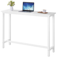 Woltu – Table de bar multifonctionnelle 140x40 cm – Structure métal – Plateau MDF imperméable et résistant aux rayures – Hauteur 100 cm