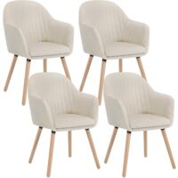 Woltu – Lot de 4 chaises de salle à manger – Siège en velours doux – Structure en bois massif – Dossier ergonomique – Patins antidérapants