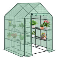 Woltu – Serre à tomates 143x143x195 cm – Matériau PE résistant aux UV – Cadre en acier robuste – Facile à assembler