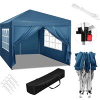 Woltu – Tonnelle de jardin 3x3m – Auvent pliable imperméable – Protection UV 50+ – Hauteur réglable 250/254/258 cm – Idéal pour événements extérieurs