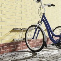 WOLTU Râtelier Vélo pour 3 Vélos. Range Vélo au Sol ou Mural. en Métal à Suspension. Argenté. 70.5x32x27cm