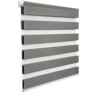 WOLTU 1 pièce Store Enrouleur Double, Fixation Rapide sans perçage, Isolant Thermique, 80x150cm, Gris Aspect Bois DR5520hogr