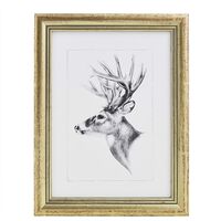WOLTU Cadre de Photo en Bois Artos Style Façade en Verre, A4 21x29, 7cm, Or