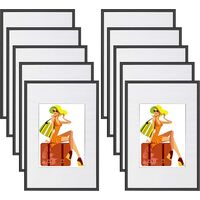 WOLTU 10x Cadre Photo 13x18cm en Plastique pour Chambre/Bureau/Salle d'étude, Noir
