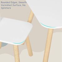 Table Et 2 Chaises Enfant WOLTU - MDF Et Bois, 49.5x49.5x47cm, Blanc Et Naturel - Pour Manger Et Dessiner