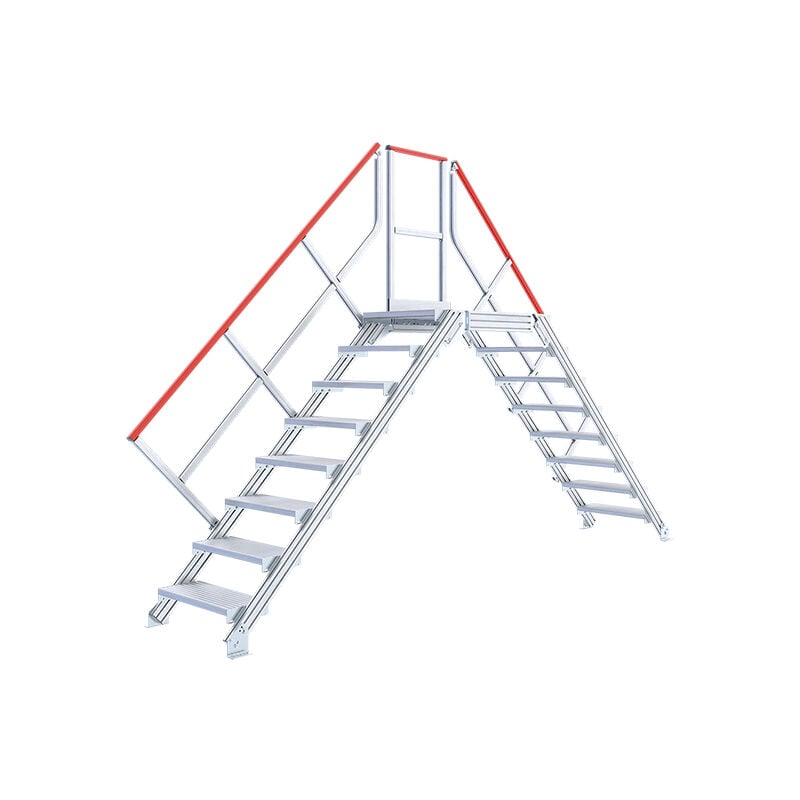 Scala industriale – MUNK: gradini in alluminio, larghezza gradini 600 mm