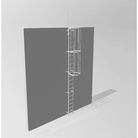 Scala gabbia acciaio zincato - Alt. raggiungibile 3,09 a 3,92m - CRINO-ST-AG-4