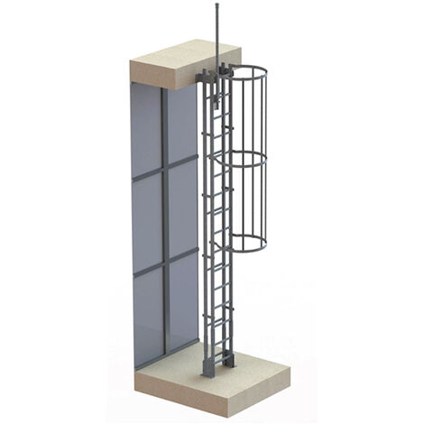 Scala gabbia bi-fissaggio - Alt. raggiungibile 5,05 a 5,88m - CRINO2F-ST-ALU-6