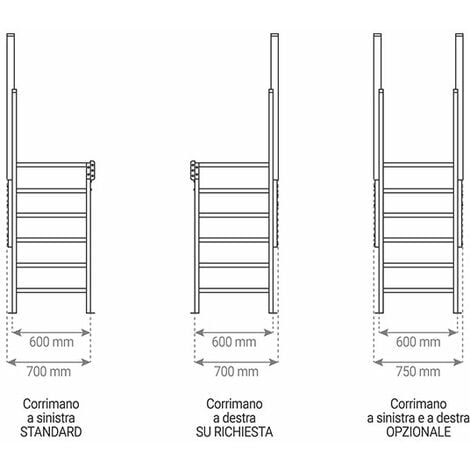 Scala a gradini per soppalco industriale - Altezza raggiung. : 0.84m -  22110604