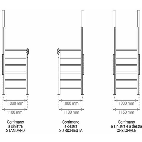 Scala industriale 4 gradini - Altezza raggiungibile 1.00m - 22201004