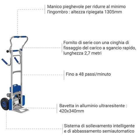 Carrello motorizzato per scale - Portata 110 kg 