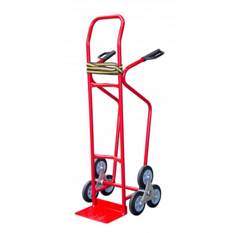 Carrello 6 Ruote Ribimex Per Scale - Portata 250 Kg, Ruote Nylon 140 Mm, Pedana Pieghevole