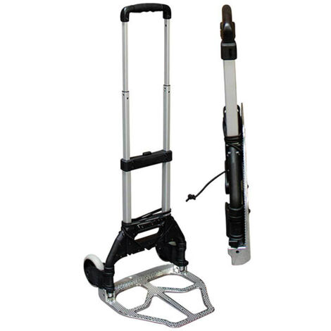 Carrello Pieghevole Per Trasporto In Alluminio - Capacità 81 Kg, Manico Telescopico 60-100 Cm, Leggero 2,7 Kg, Per Casa, Ufficio, Viaggi - Nero - 4