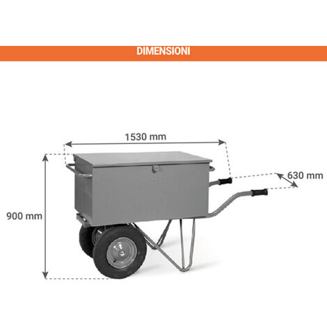 Carriola A Due Ruote 150 L Con 2 Ruote Pneumatiche Carriole