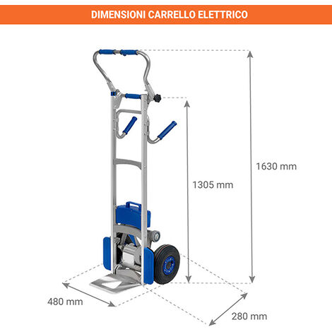 Carrello Elettrico Per Scale 200kg - Pieghevole, Motore 120W, Batteria Rimovibile - Foto 5