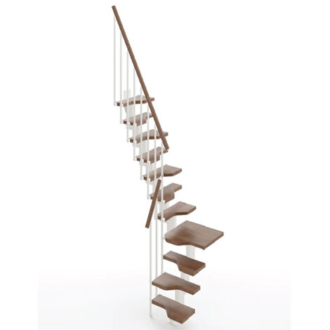Scala salva spazio 12 gradini - Larghezza 61cm - Noce e antracite - MINI61/L/SBMNOY-12