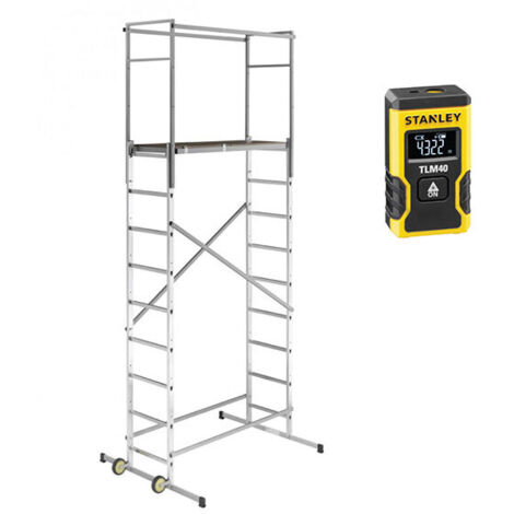 Trabattello domestico - Altezza di lavoro max. 4.50m + Telemetro laser STANLEY - 9475-901-LASER
