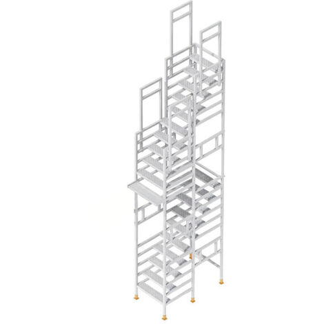 Scala 2 piani - Altezza raggiungibile 4.60 a 5.68m - Parapetto - 858000/I/2-GC