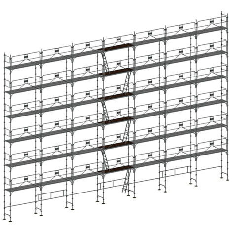 Ponteggio 180m² - Struttura e Piani + Parapetto - DUO308GC-SP