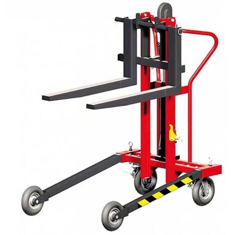 Transpallet manuale elevatore a forche 775x540 mm - Mini elevatore con ruote fuoristrada - Pieghevole e facilmente trasportabile - 300840