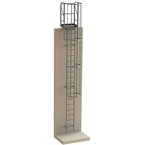 Scala gabbia acciaio zincato- Alt. raggiungibile 6,51 a 7,60m - CRINO-SF-AG-7/CF