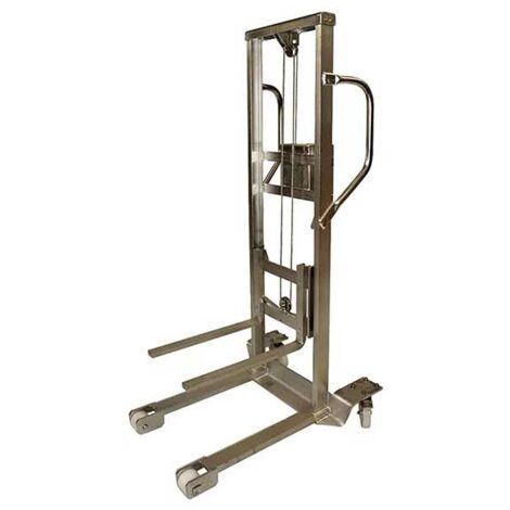 Impilatore Manuale Pieghevole In Acciaio Zincato | Sollevamento Materiali 60 Kg Altezza 85 Cm | Carrello Elevatore Portatile Per Magazzino E Fai-da-te