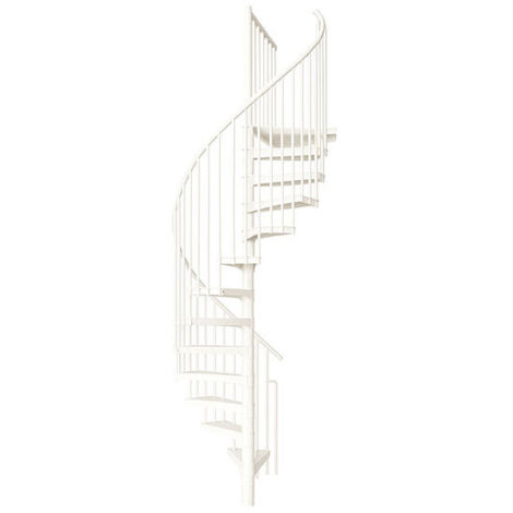 Scala a chiocciola 10 gradini - Altezza raggiungibile 1.90 a 2.35m - Diametro 160cm - Bianco - RONDO160-BB-10