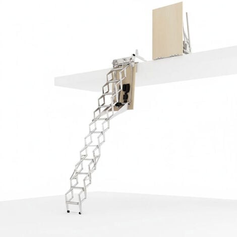 Scala Retrattile Mister Step ADJ - Acciaio Zincato 325-350cm Con Botola Legno - Foto 3