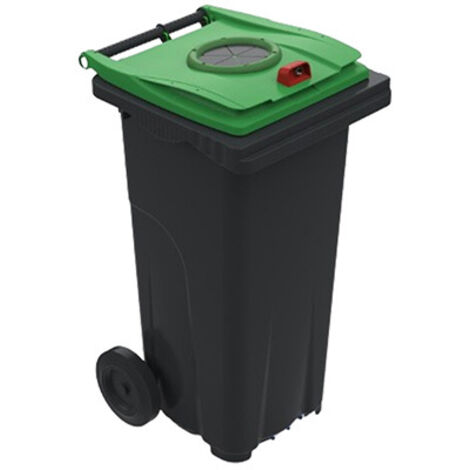 Contenitore da 120 litri per la raccolta differenziata del vetro - Contenitore verde - 210039V (1/3)