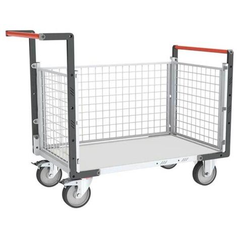 Carrello A Mano Pieghevole Multifunzione Con Griglia – 100x60x94 Cm, Carico 200 Kg, 4 Ruote