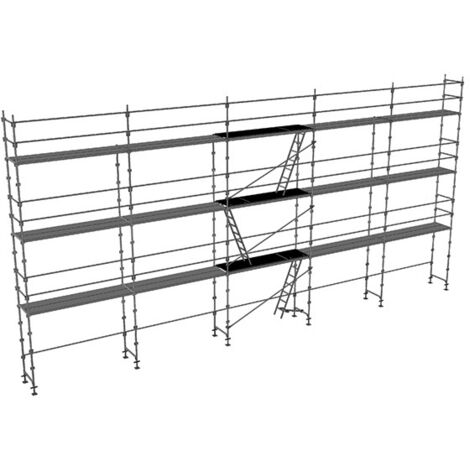 Ponteggio fisso alluminio da 150m² : Struttura + Piani + Fermapiede - ECHAF-ALU/150