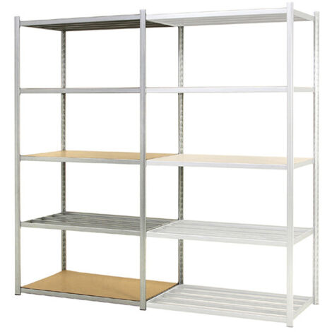 Scaffalatura da officina a 5 piani - Vano di avviamento - 2000x1250x800 - Carico mass. 162 kg/livello - RAYEPS/1280/5N/D (1/5)