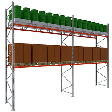 Scaffalatura per pallet 2 piani - Elemento successivo - 3000x3600x1100mm - Utilizzabile solo con un modulo di avviamento - RAYOPAL/2N/3036/S (1/5)