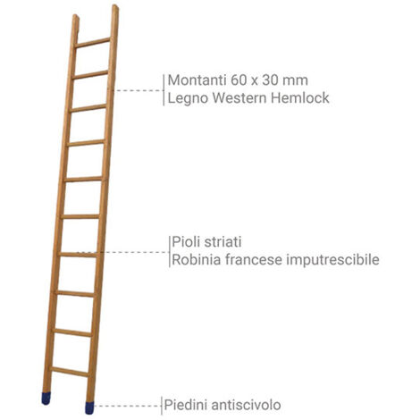 Scala isolante semplice in legno - Altezza raggiungibile : 1.88m - BSMEN-200