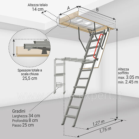 Scale retrattili 60 x 130 produzione standard e su misura