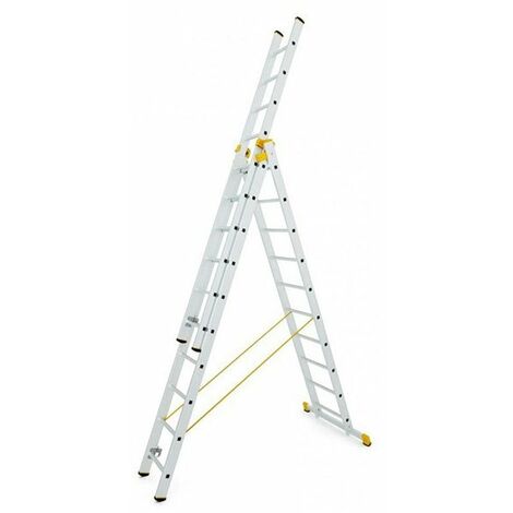 Scala componibile triplo uso - Altezza raggiungibile posizione scala semplice 5.11m - posizione scala doppia 3.65m - 8608