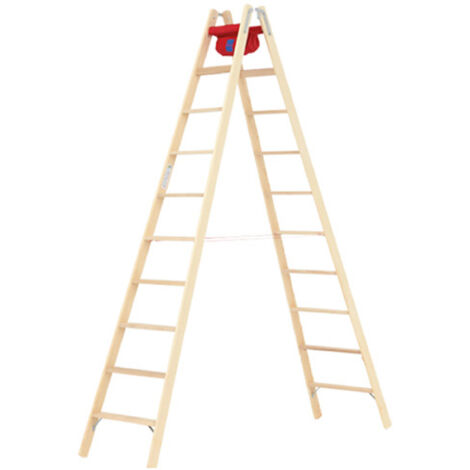 Scaletta in legno 2x12 gradini - Altezza raggiungibile 4.30m - 71499/2x12