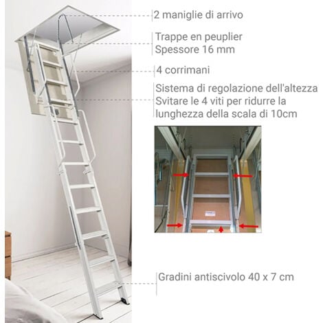 SCALA RETRATTILE SOFFITTA ACI ALLUMINIO