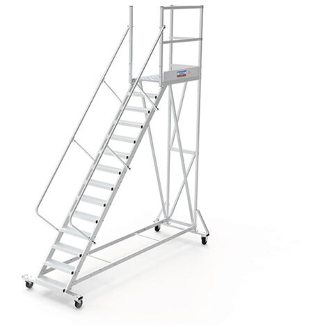 Piattaforma con ruote 14 gradini - Altezza massima di lavoro 4.80m - PTF114D-RS