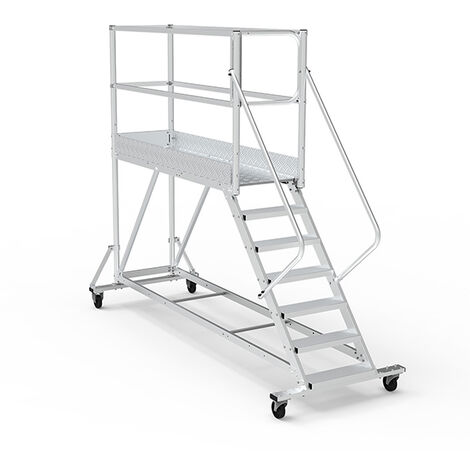 Piattaforma con ruote 6 gradini - Altezza massima di lavoro 3.20m - PTF206PT-P